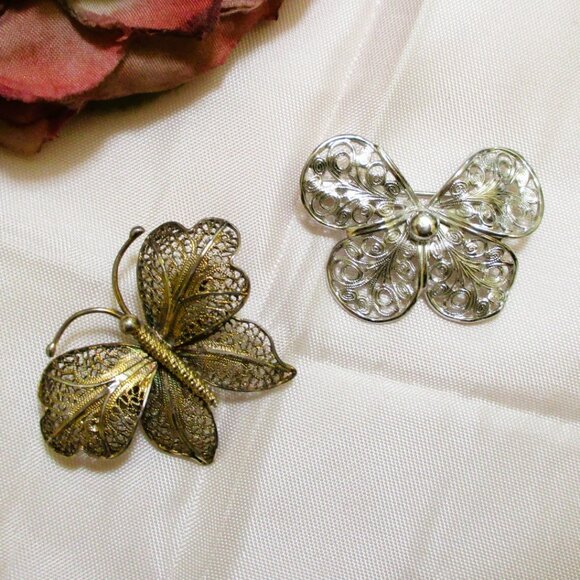Vintage DESIGNER Butterfly Brooch Lot: Trifari, Liz Claiborne, Emmons - Picture 5 of 10